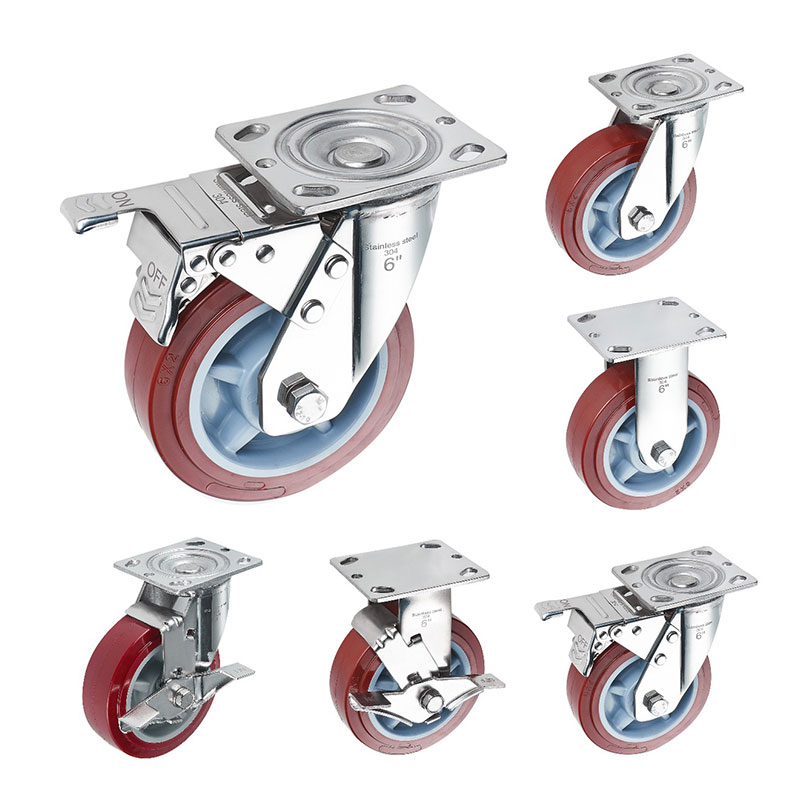 SUS304 CIĘŻKI CASTERS Poliuretan